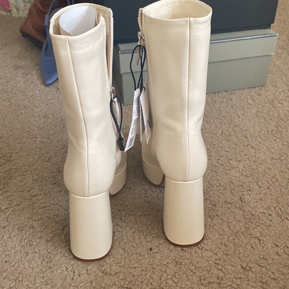 Zara Leather Platform Ankle Boots - Picture 3 of 6